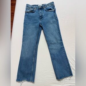 Zara Blue Denim Jeans with Distressed Details
